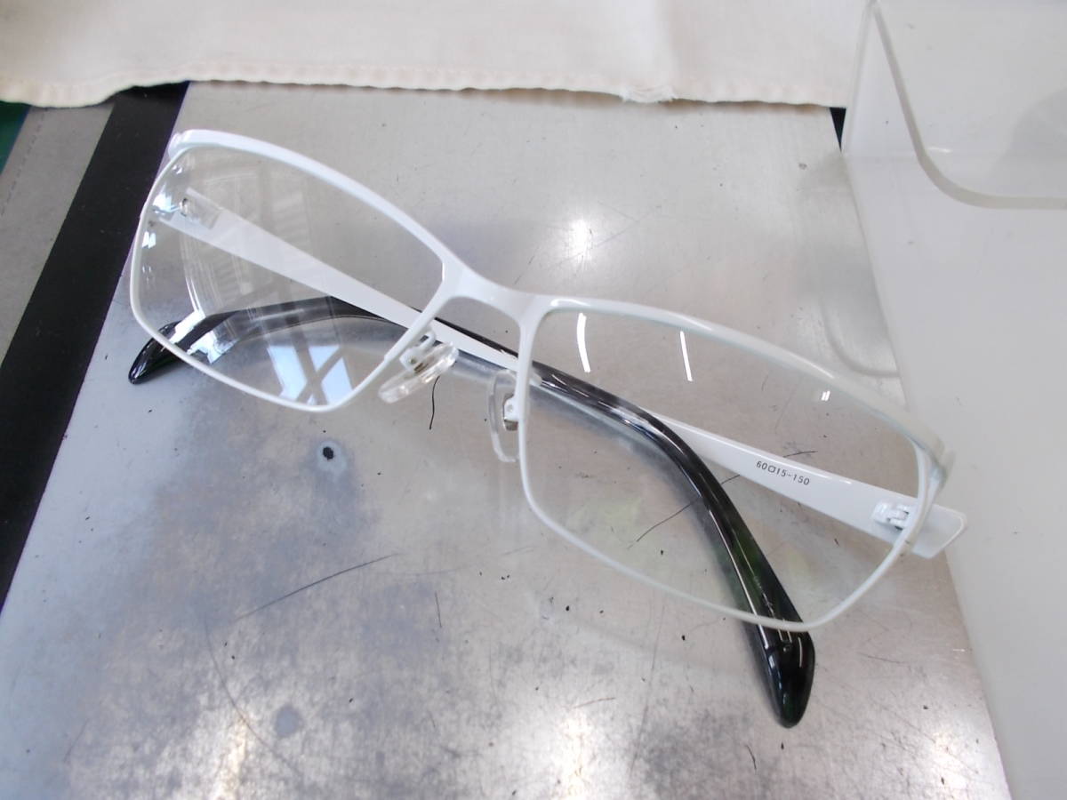 大きめサイズ DK ディーケー 超かっこいい眼鏡フレーム DK-2412-5 ナイロール デザイン フルリムフレーム お洒落な白