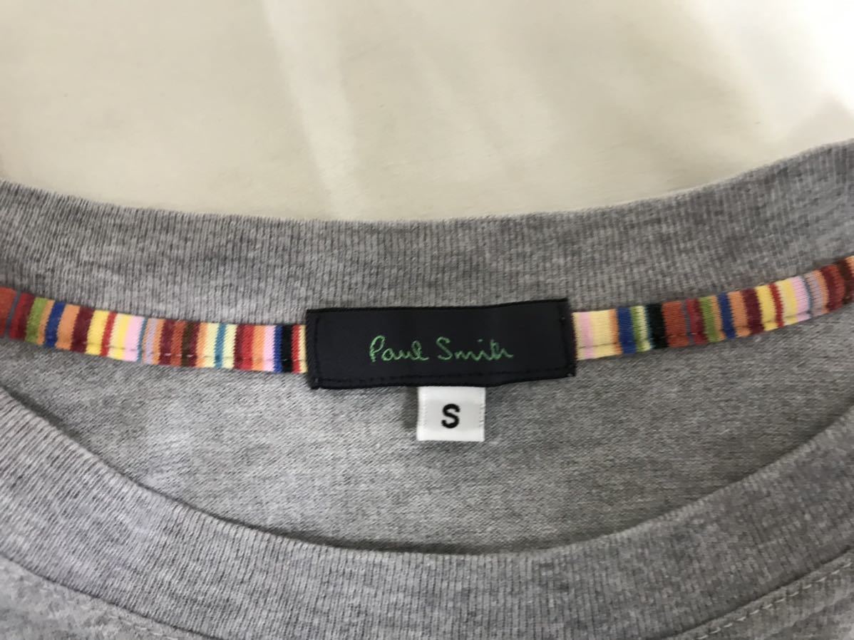 本物ポールスミスPAULSMITHコットンロゴプリント半袖Tシャツメンズアメカジサーフミリタリービジネススーツ日本製Sグレー