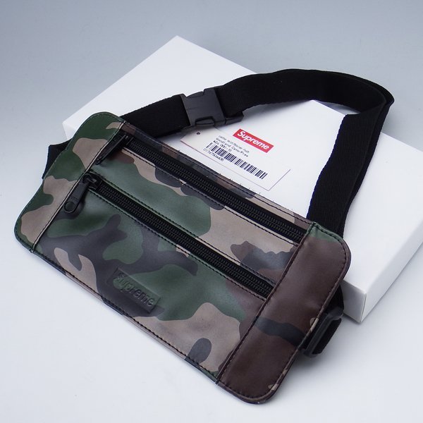 未使用品 19ss Supreme Leather Waist Shoulder Pouch Camo