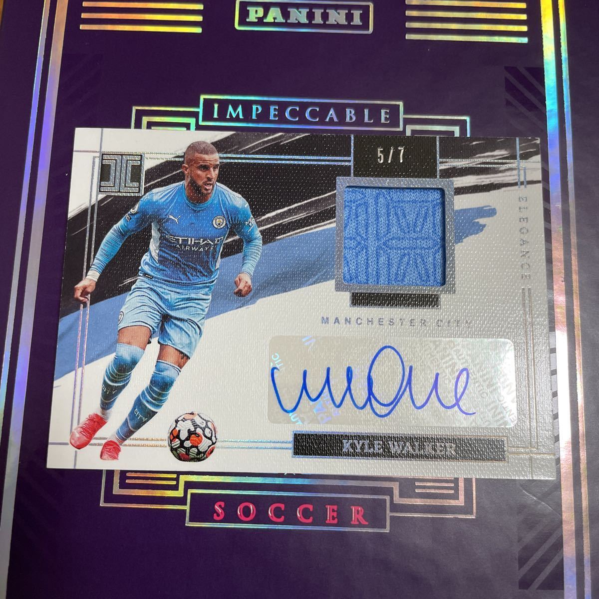 Panini impeccable soccer 2021-22 Manchester City /7 autograph Kyle Walker ウォーカー マンチェスターシティ _画像1