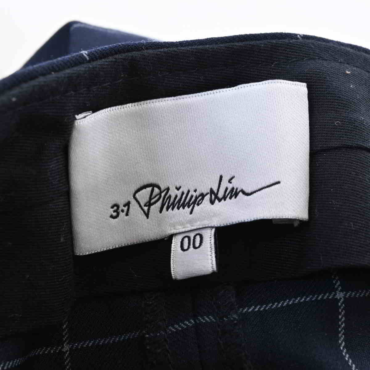  прекрасный товар 3.1 Phillip Lim bell tedo проверка стрейч брюки 00 темно-синий s Lee one Philip обод KL4CBKB266