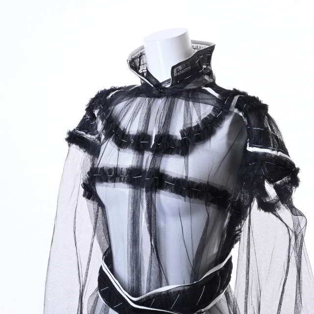 美品 Maison Margiela チュール ロングドレス 36 ブラック メゾン
