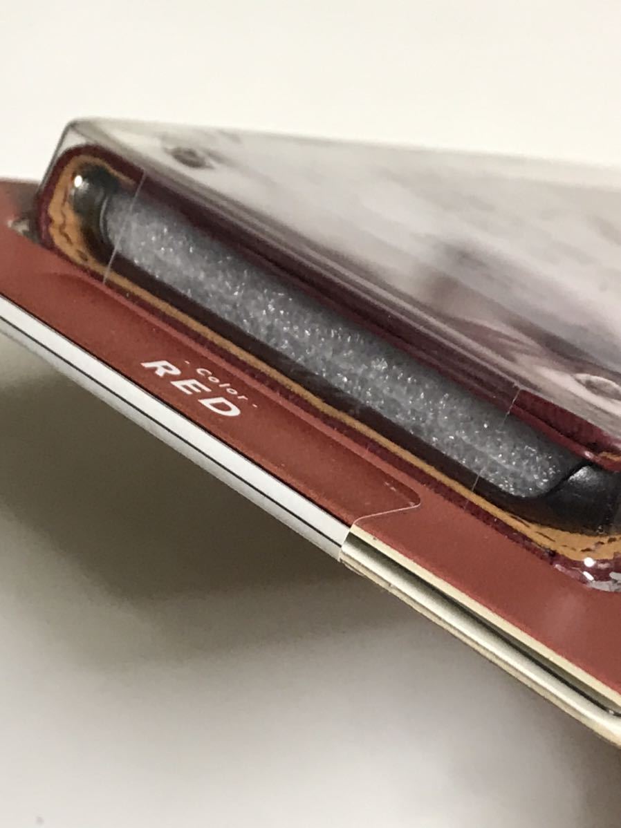 匿名送料込み iPhoneX iPhoneXS用カバー 手帳型ケース レッド 赤色 ストラップホール マグネットロック アイホン10 アイフォーンXS/MF5