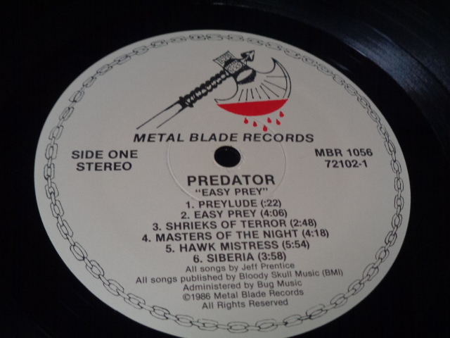 THRASH(POWER):PREDATOR/EAST PREY 唯一盤LP_画像2
