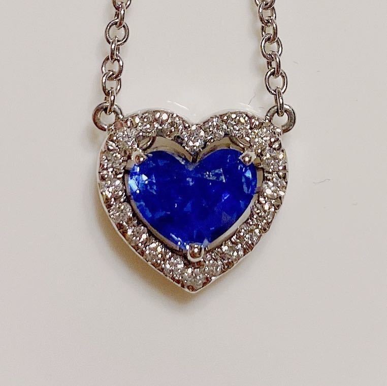 愛らしい！！上質！！【Sapphire Diamond Necklace】サファイア　ダイヤモンド　K18 約4.2g ITALY製　簡易ソーティング付き_画像2