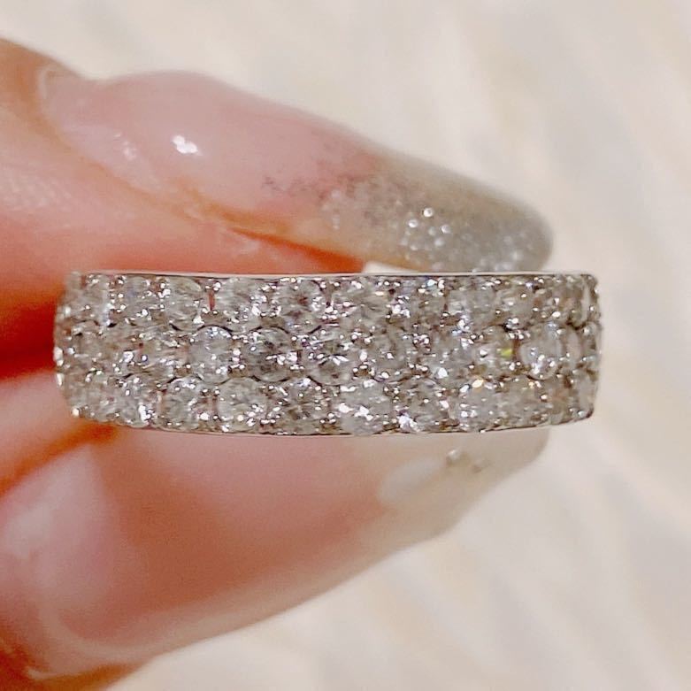 真っ白な輝き！！美しい！！【Diamond Ring】ダイヤモンド　リング　1ct pt850 約2.6g_画像1