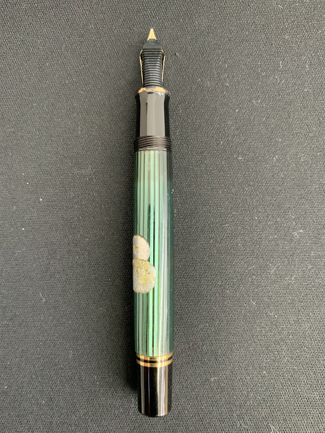ジャンク扱い Pelikan ペリカン 万年筆 グリーン×ブラック 14C-585 M