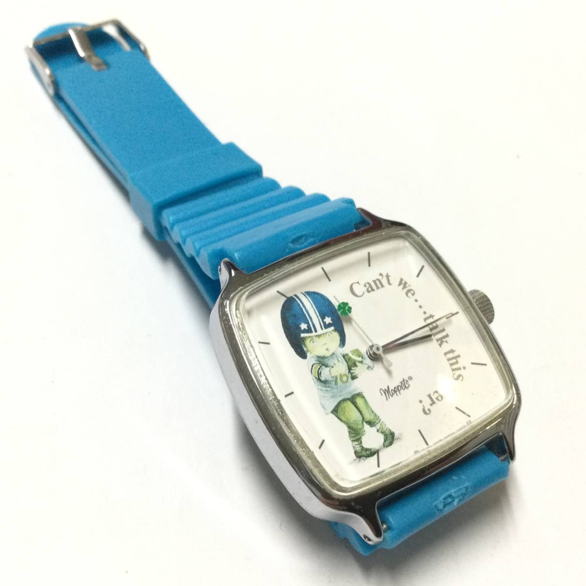 [ Showa Retro * rare Vintage ] hand winding mo pet for children wristwatch rugby boy 