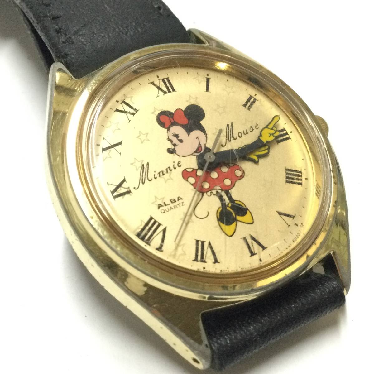 [ retro * Vintage ] operation goods Seiko Alba SEIKO ALBA Disney time Minnie Mouse wristwatch character watch 