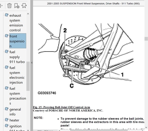 ポルシェ 911 996 Turbo GT2 整備書 Ver1 配線図 ボディー修理 修理書の画像4