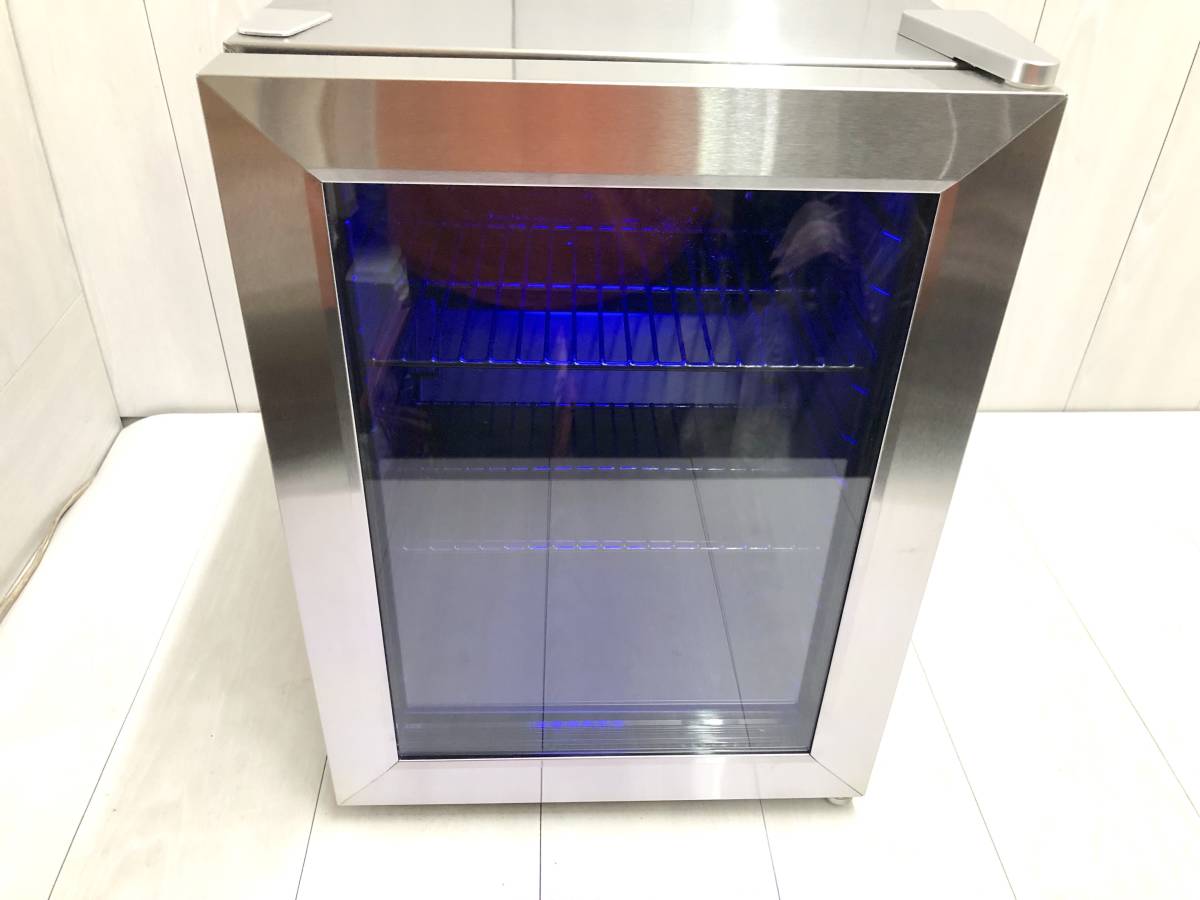 送料無料 アズマ 1ドア ノンフロン電気冷蔵庫 2019年製 MR-ST23 小型 23L ステンレス ガラスドア ディスプレイ冷蔵庫 ドン・キホーテ