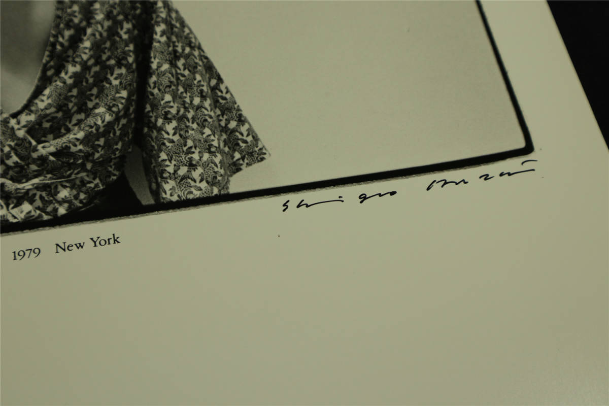 【安斎重男】直筆サイン エディション有「ポスター2枚組」真筆保証 1970年代 シートのみ　版画　希少　貴重_画像7