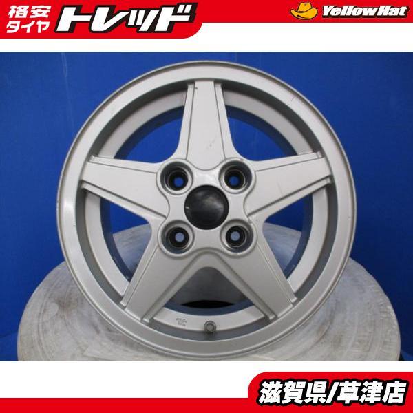 4本 旧車 社外 国産 ピットクロー アルミホイール 14インチ 6J +25 ET25 4穴 4H PCD114.3 ハブ76 店頭引き取り可能 滋賀県_画像1