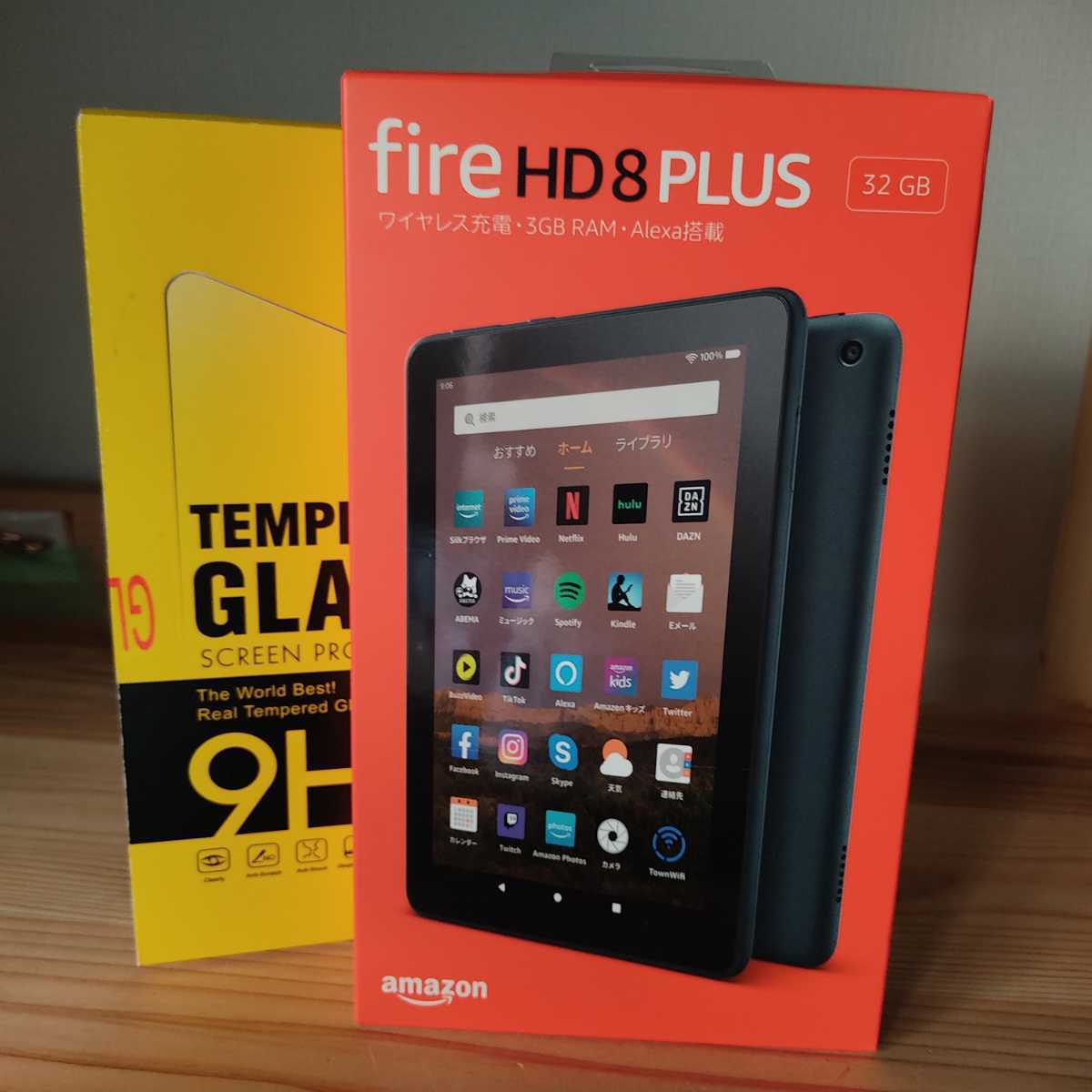 Fire HD 8 Plus タブレット スレート (8インチHDディスプレイ) 32GB 未開封新品 保護ガラス付き