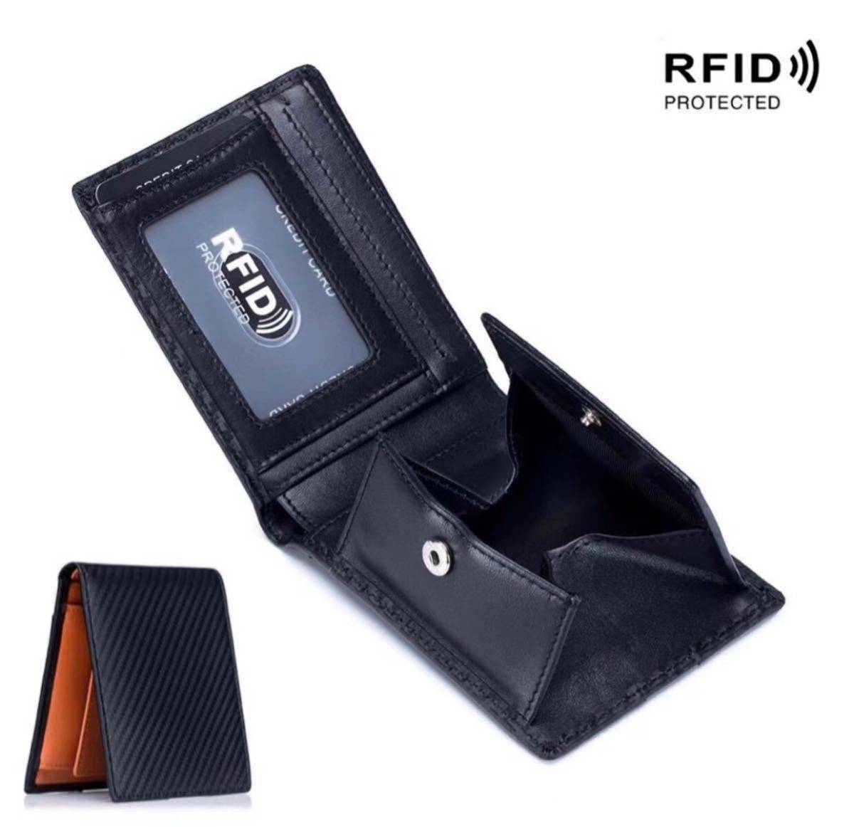 本革 折り財布 メンズ スキミング防止RFID ワインレッド 上質
