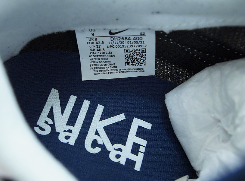 美品 27cm NIKE SACAI Fragment design LDWAFFLE SF LD ワッフル ナイキ サカイ フラグメント デザイン Navy ネイビー DH2684-400_画像6