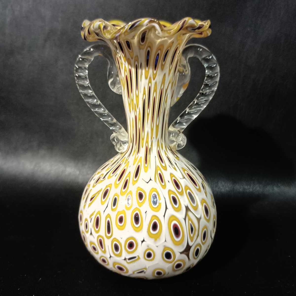魅力的な ムラーノガラス ベネチアンガラス 花器 花瓶 ミルフィオリ 購入廉価 ムラーノガラス ベネチアンガラス 花器 花瓶 ミルフィオリ ヴェネツィアンガラス 花瓶
