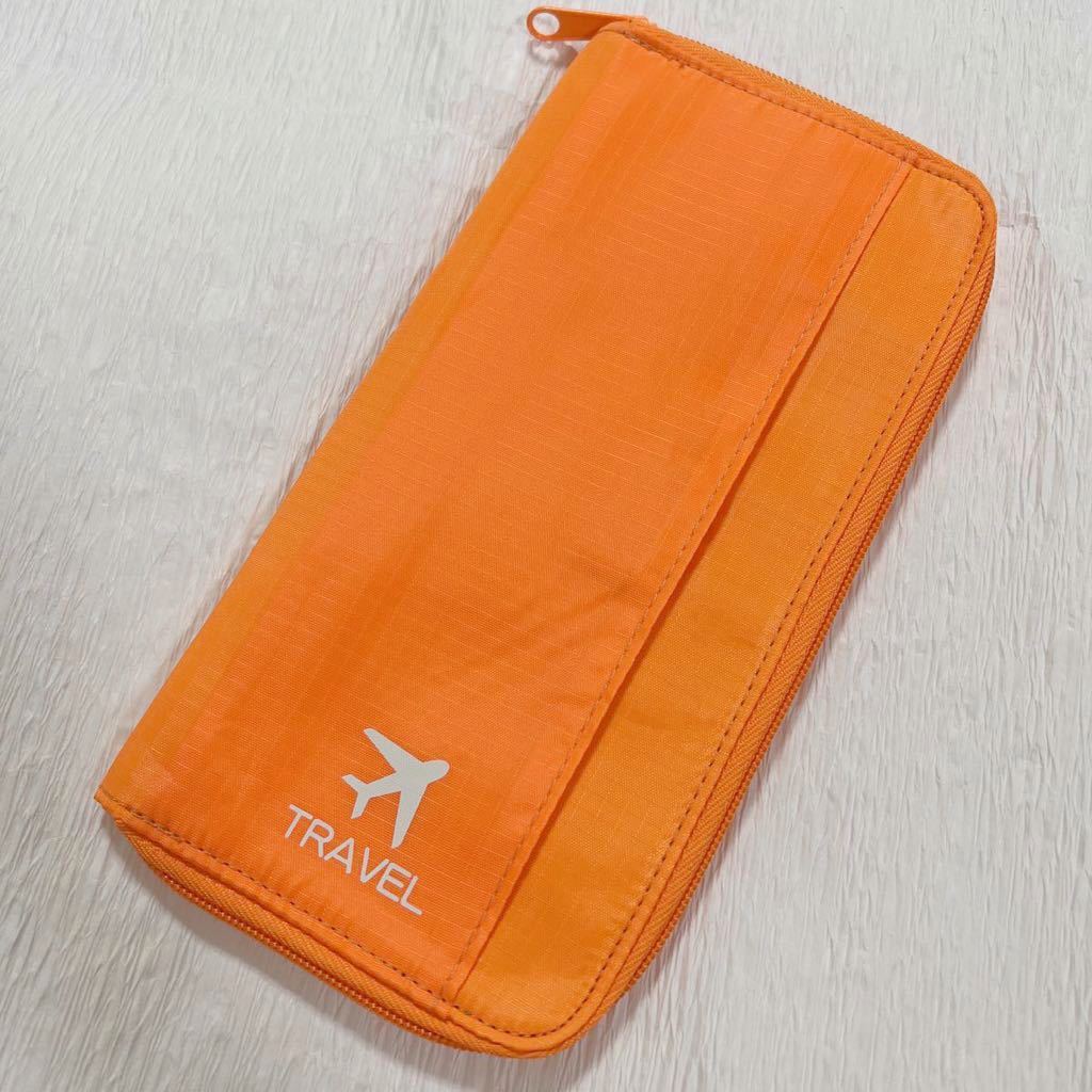  free shipping unused passport case passbook case travel pouch multi case travel card holder air ticket inserting ticket storage orange light weight 