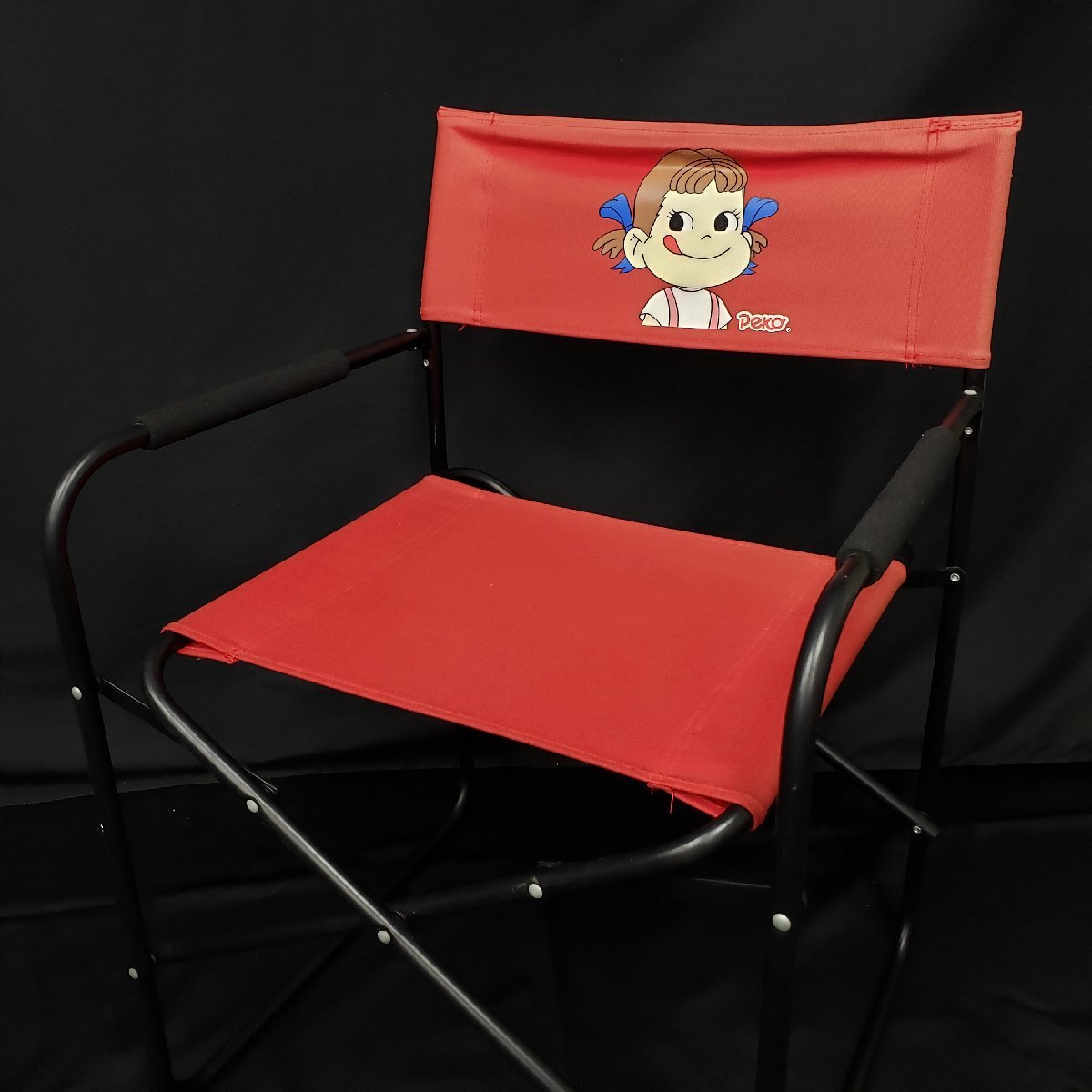 ペコちゃん ディレクターチェア 不二家 高さ約77cm 折りたたみ椅子