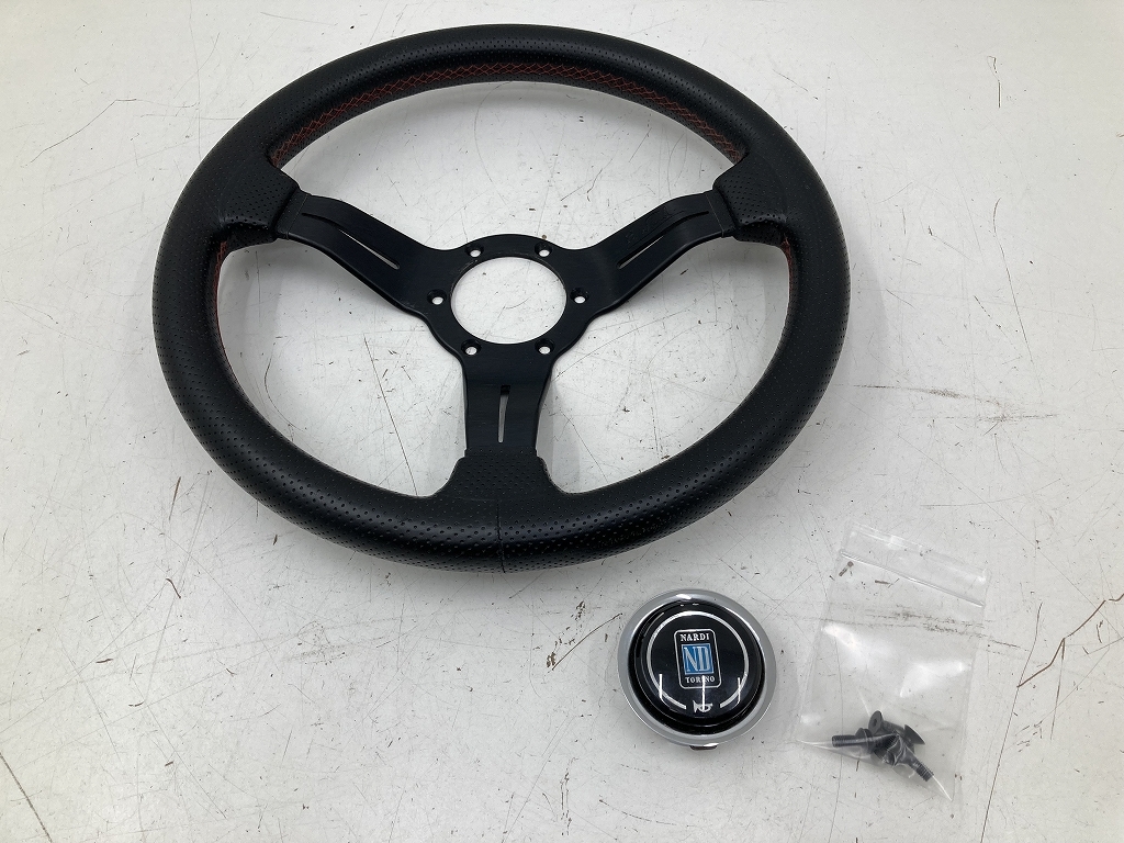 良品 NARDI ナルディ ND TORINO レザー ステアリング ハンドル 外径