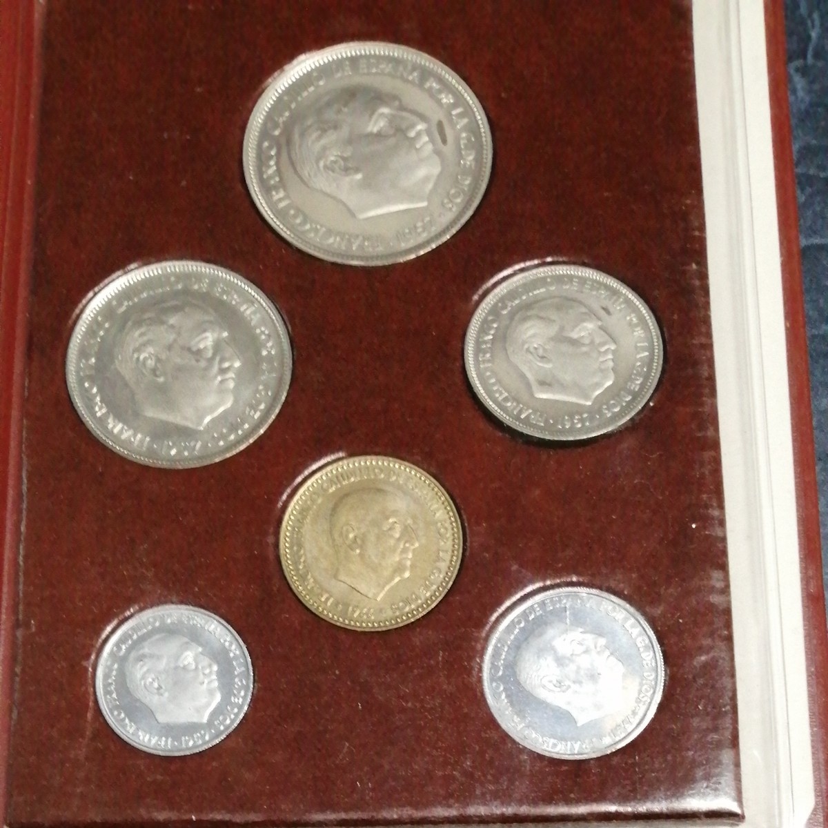 スペイン　1957年プルーフ貨幣セット