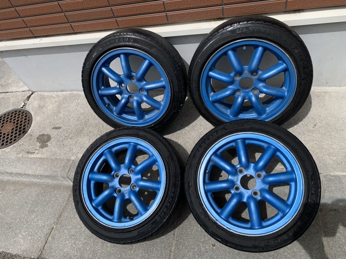 BlackRacing ブラックレーシング14インチ6J+40pcd1004穴☆タイヤ付セット155/55r14_画像1