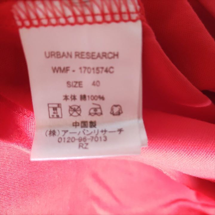 未使用 アーバンリサーチ URBAN RESEARCH Tシャツ ロゴ M レッド メンズ トップス_画像4