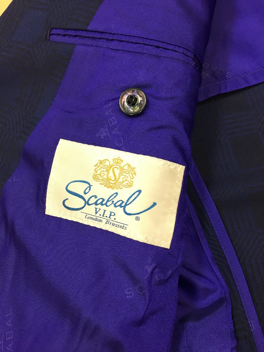 Scabal スキャバル スーツ　２つボタン　背抜き　格子柄　R0423124_画像4