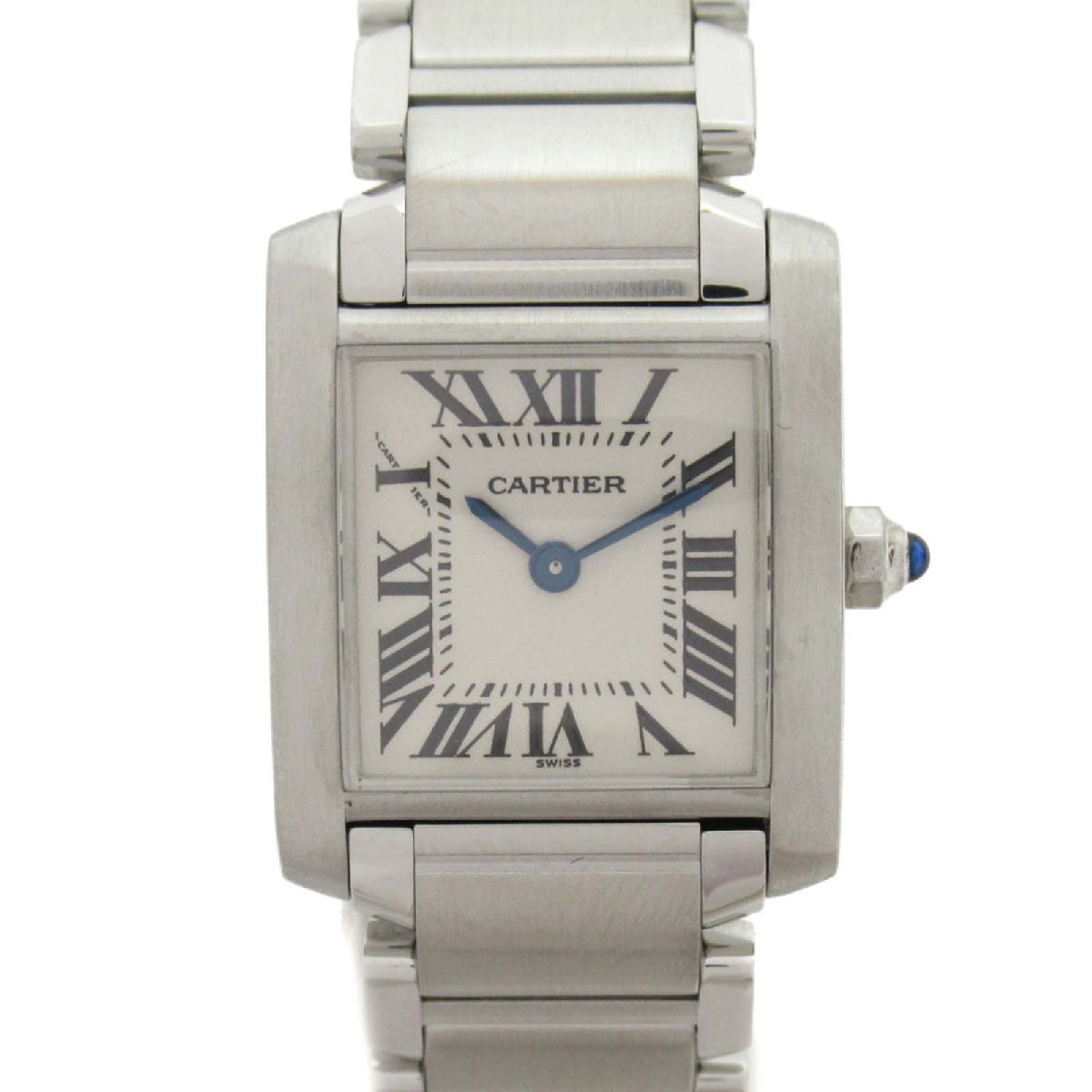 CARTIER　カルティエ　腕時計　中古　レディース　ホワイト系　腕時計　タンクフランセーズSM　ステンレススチール