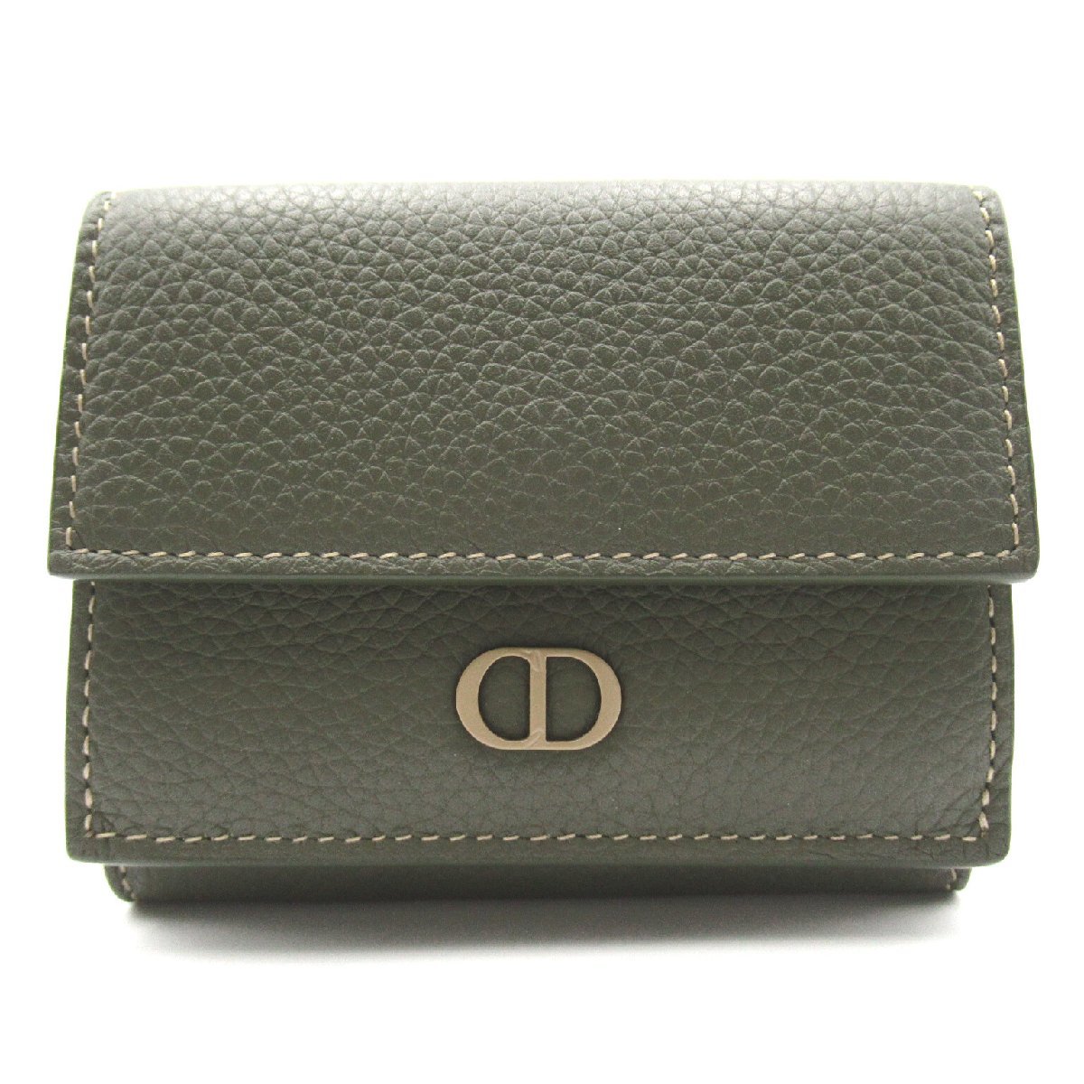 Dior ディオール 三つ折り財布 三つ折りミニウォレット グリーン系 カーフ（牛革） ユニセックス