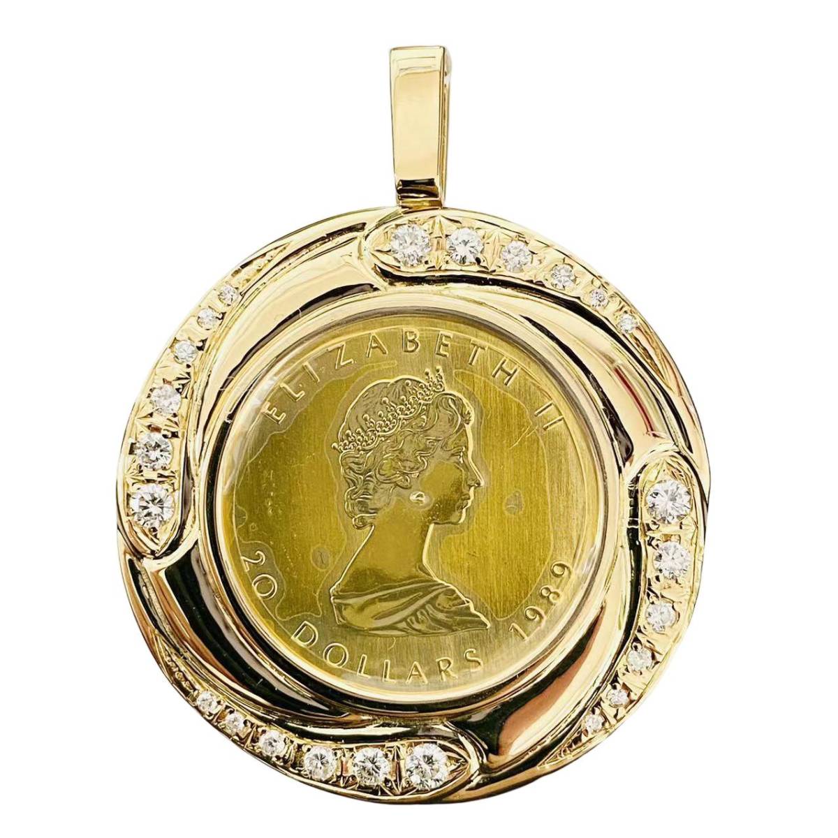 エリザベス女王ネックレス カナダメダル カナダコイン 純金 メープル-