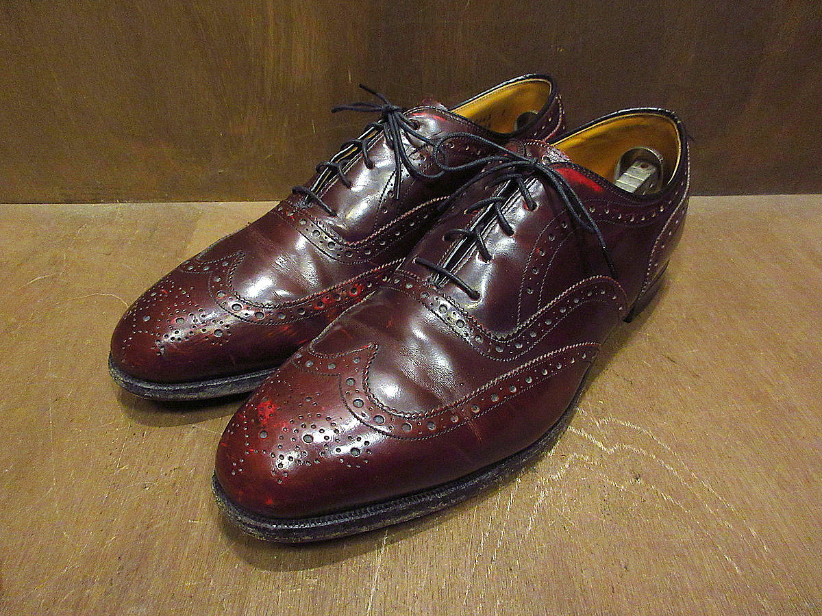 ビンテージ●Johnston & Murphy Heritageレザーウイングチップシューズsize 10 1/2●210716s6-m-dshs-285cmジョンストンマーフィー革靴