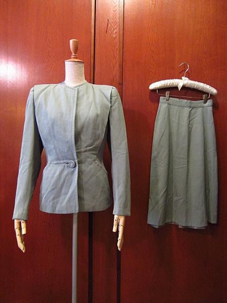 ビンテージ50's●レディースウールジャケット&スカート2ピース●odst 1950sセットアップスーツ_画像1