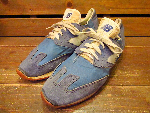 ビンテージ70's★New Balance 320 ランニングシューズ青 約24cm★60's80'sニューバランスレディースシューズナイロン×スウェード古靴USA_画像1