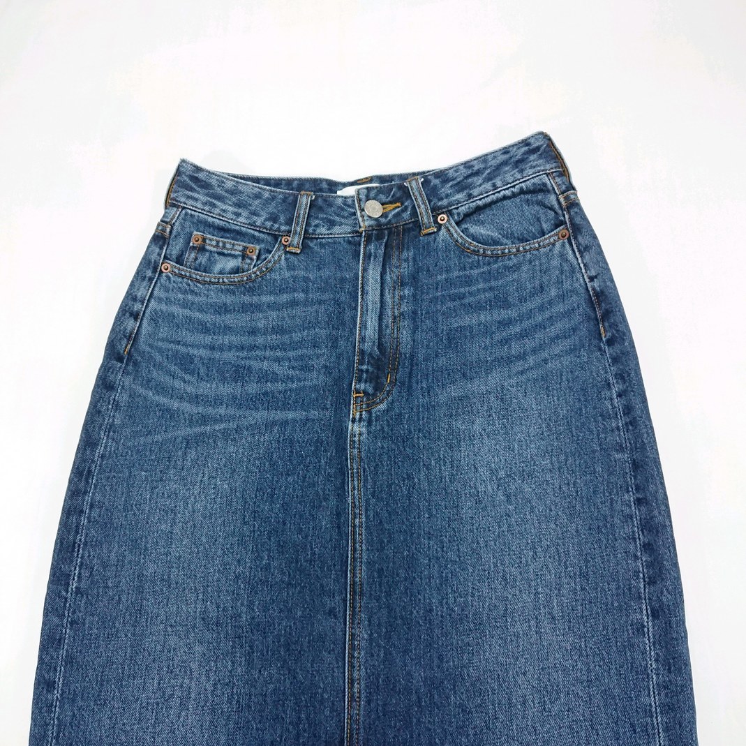  быстрое решение бесплатная доставка Mila Owen длинный Denim юбка джинсы Mira o-wen темно-синий 0 женский 