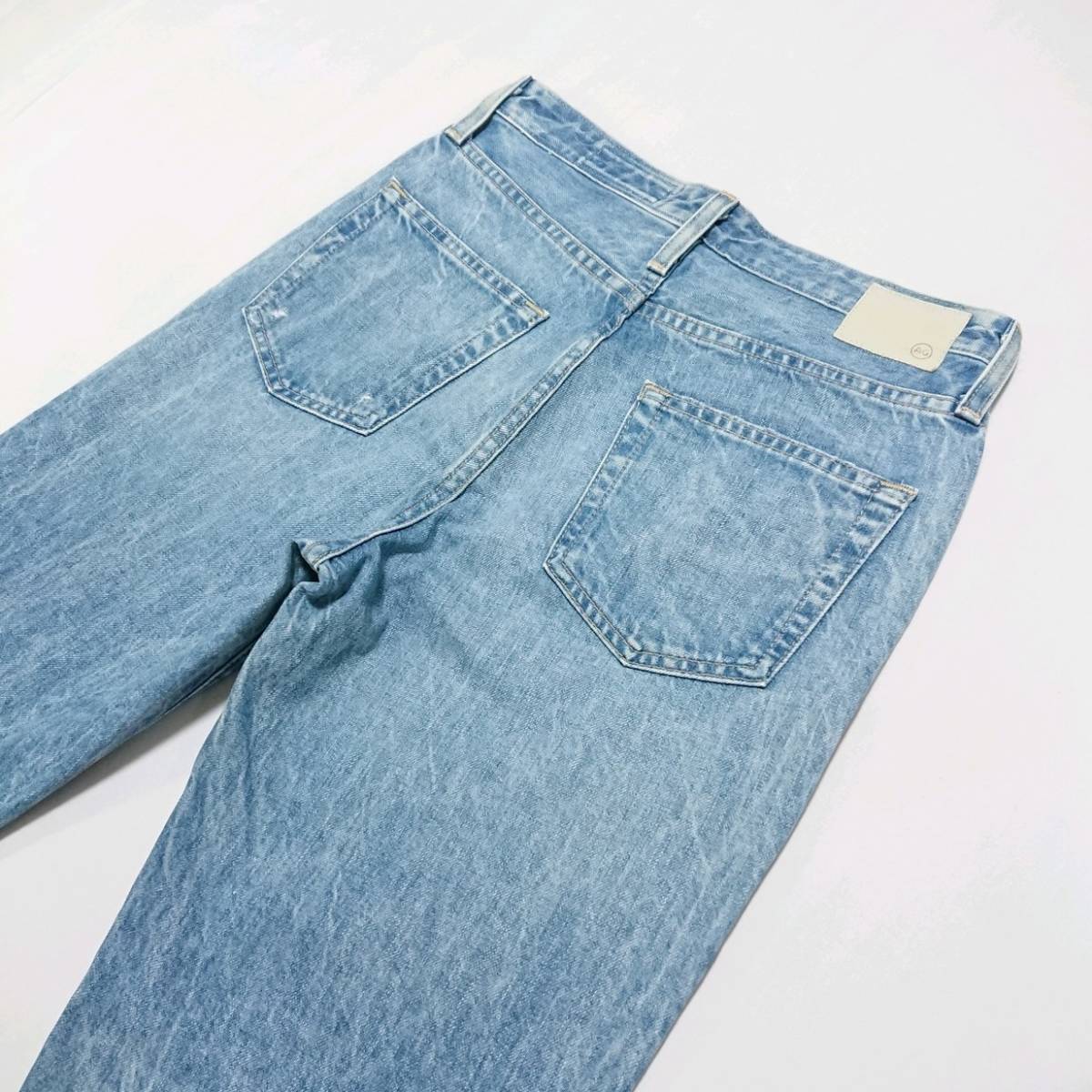 即決 送料無料 AG THE PHOEBE vintage high-waisted tapered leg ダメージ加工 デニム USA製  アドリアーノゴールドシュミット ブルー 27R