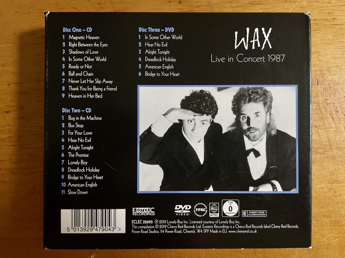 WAX (2CD+DVD)ライヴ・イン・コンサート1987 ワックス_画像3