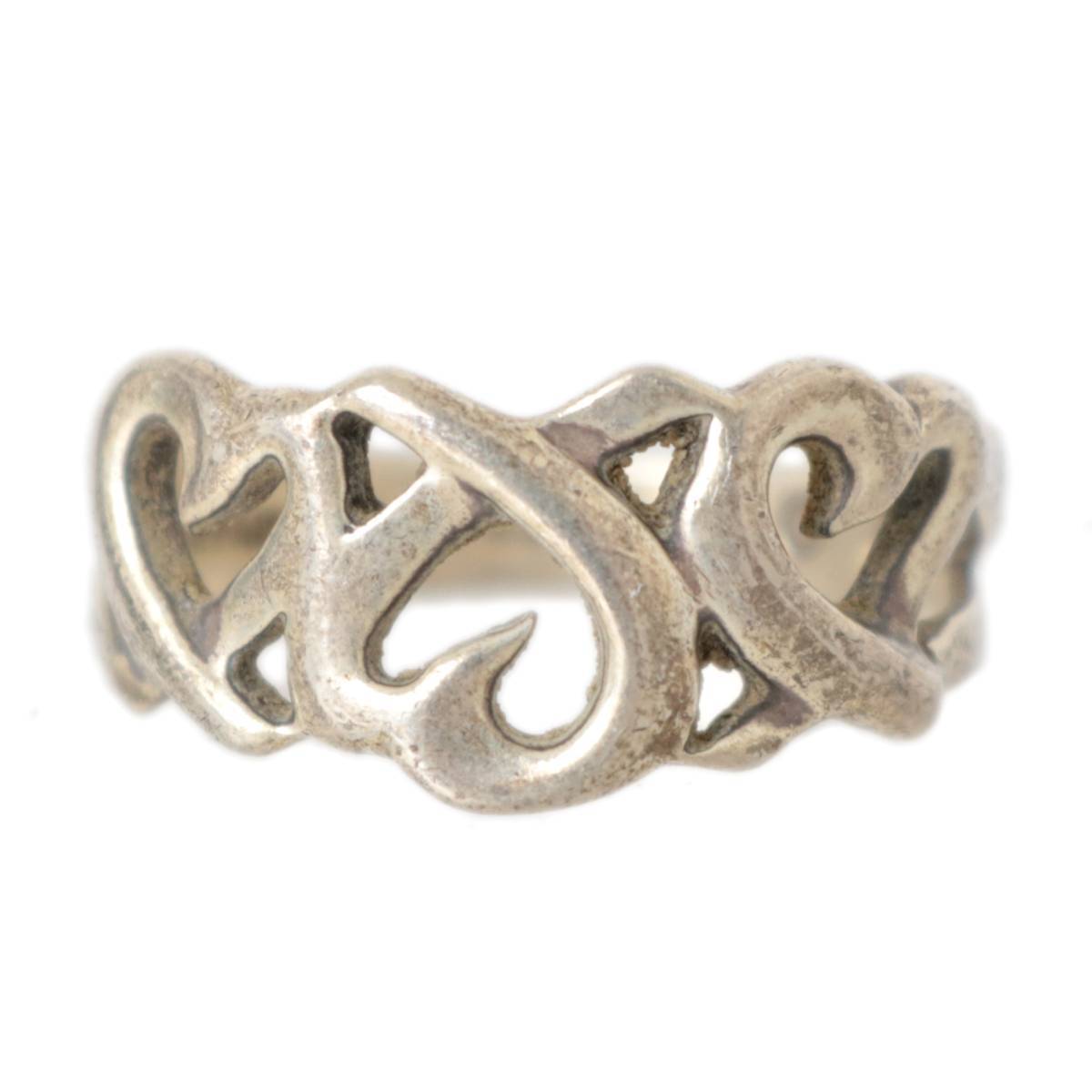 Tiffany&Co./ Tiffany L sa Pele ti Triple rubbing Heart ring 9 number 925 sterling silver FS B rank 