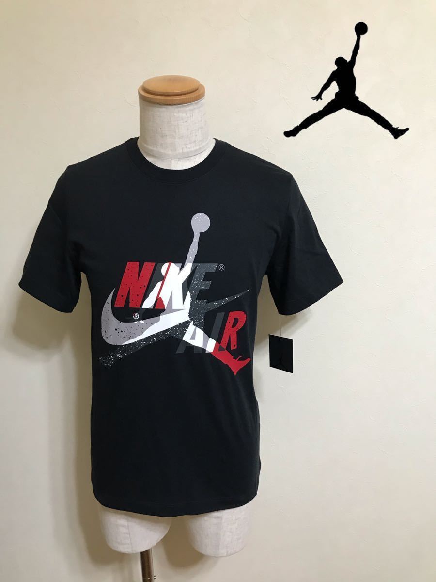 【新品】 NIKE AIR JORDAN ナイキ エアジョーダン ジャンプマン ビッグロゴ ブラック Tシャツ 半袖 トップス サイズS 黒 CV1736-010_画像1