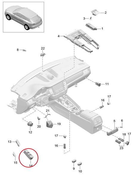 ポルシェ カイエン(958/92A) マカン(95B) パナメーラ(970) パワーウィンドウスイッチ 左ハンドル 運転席側 7PP959858M 3.0L 3.6L 4.8L 新品_画像6