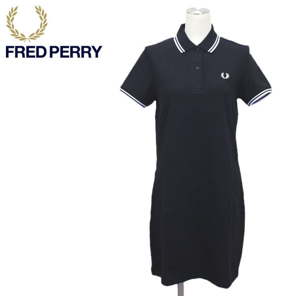 FRED PERRY (フレッドペリー) D3600 TWIN TIPPED FRED PERRY DRESS ティップライン ポロドレス レディース FP443 350 BLACKxWHITExWHITE 10