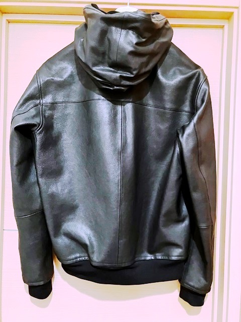 【最終値下げ】メゾンマルジェラメンズ/2018-19AW/八の字ジップレザーフードパーカー/Size46/Maison Margiela Zip Hood Leather Parker_画像2