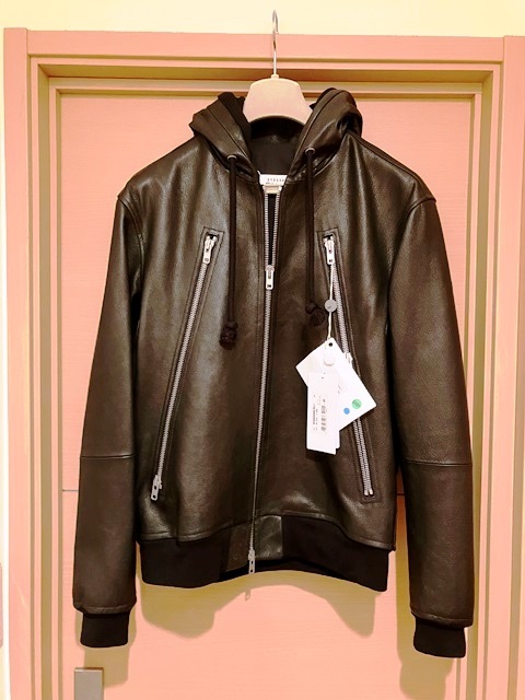 【最終値下げ】メゾンマルジェラメンズ/2018-19AW/八の字ジップレザーフードパーカー/Size46/Maison Margiela Zip Hood Leather Parker_画像1