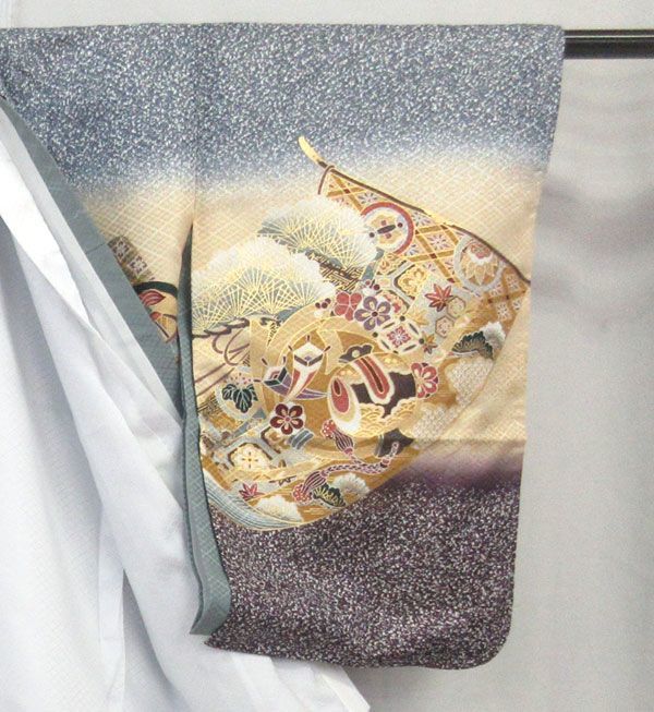 送料300円(税込)■ix147■男の子 パールトーン 着物・羽織セット 仕立て上がり 日本製【シンオク】