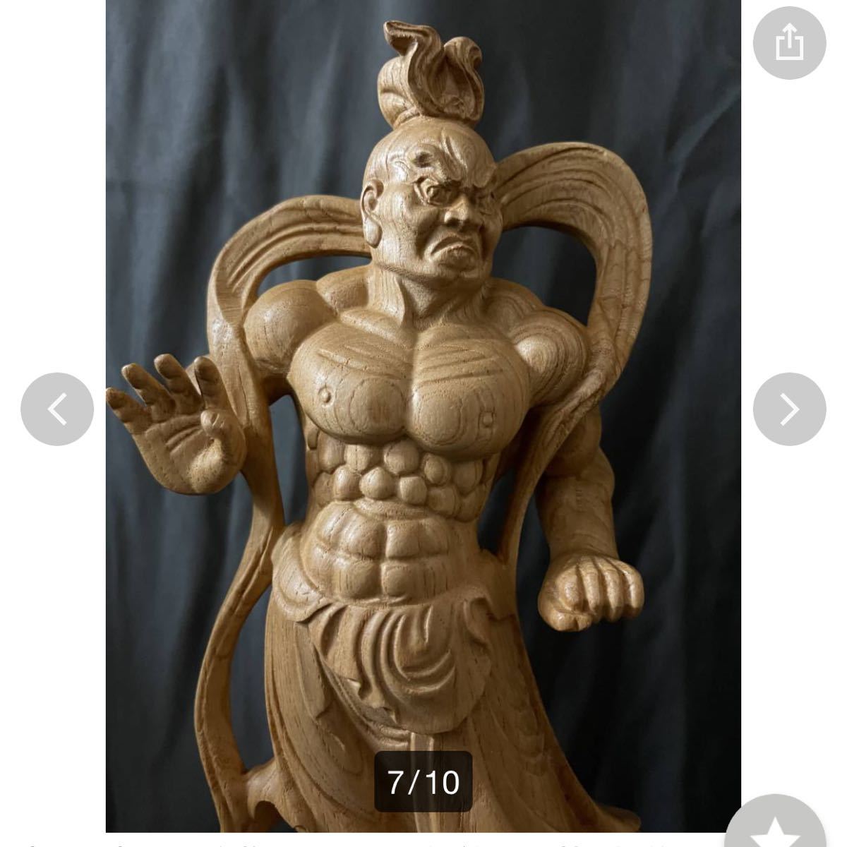 高37cm 極上品　仏教工芸品　一刀彫　総ケヤキ材　木彫仏像　金剛力士像　仁王像一式