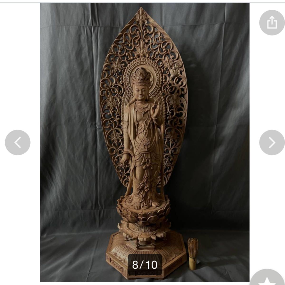 特大型 高92cm 井波彫刻 仏教工芸品 総楠製 極上彫 木彫仏像 薬師如来
