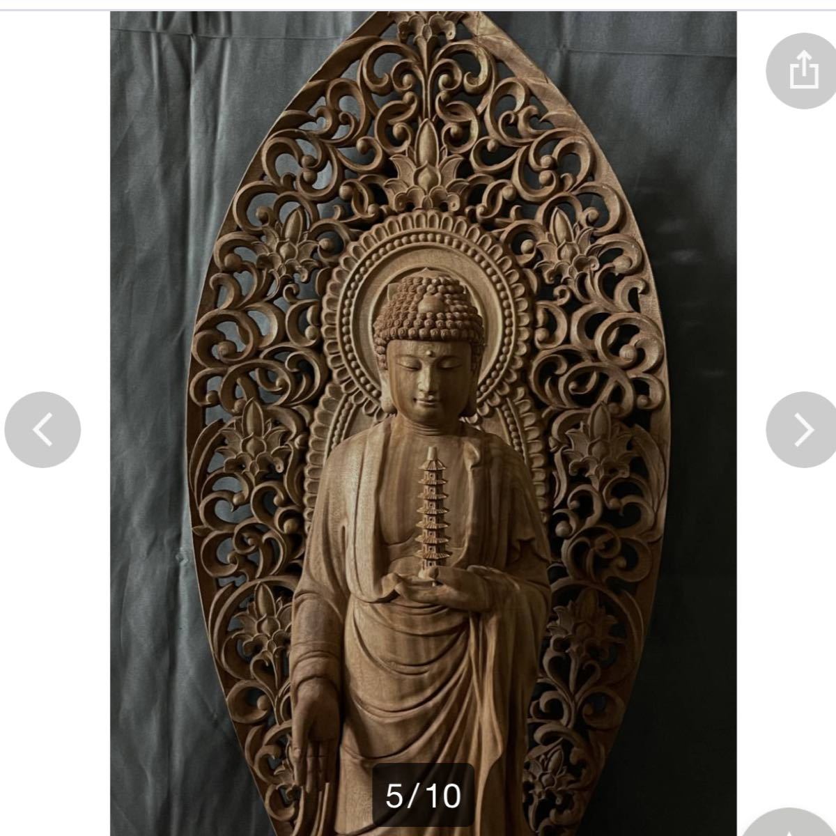 高57cm 仏教工芸品 総楠製 井波彫刻 極上彫 木彫仏像 不動明王三尊立像