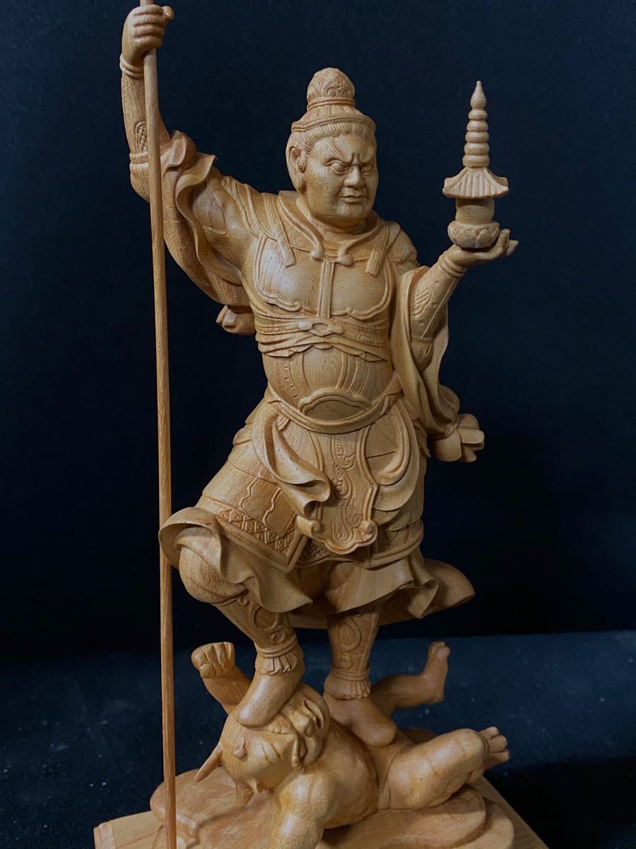 珍品 総ケヤキ材 仏教工芸品 木彫仏像 最高級品 仏師手仕上げ品