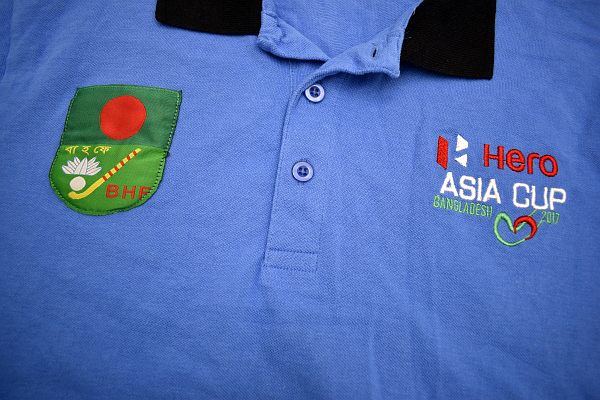 Y-4624* free shipping * super-beauty goods *AHF ASIA HOCKEY ASIA CUP BANGLADESH 2017 Asia cup Bang radish hockey ream .* polo-shirt with short sleeves M