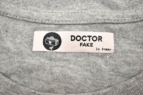 Y-4645★送料無料★美品★DOCTOR FAKE la femme SPINACH オリーブオイル ポパイ★グレー灰色 ビッグプリント 半袖 T-シャツ ＸＬ_画像3